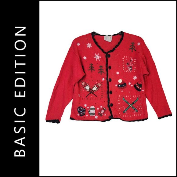 Sleeves Sweater Christmas Holiday 